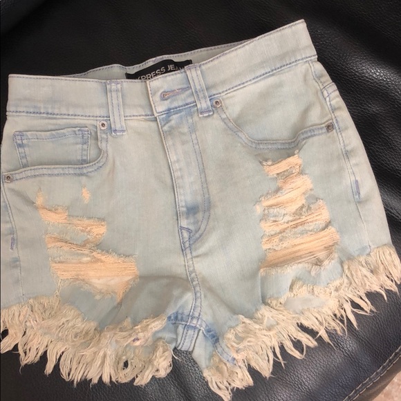 Express jean ripped shorts. Never Worn. Size 4 - Picture 2 of 5